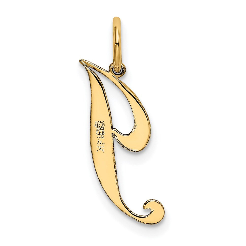 14K Gelbgold 14K Klein Fantasie Schreibschrift Buchstabe J Initiale Charm