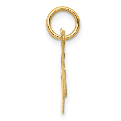 14K Gelbgold 14K Klein Fantasie Schreibschrift Buchstabe K Initiale Charm