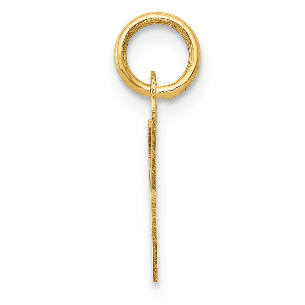 14K Gelbgold 14K Klein Fantasie Schreibschrift Buchstabe L Initiale Charm
