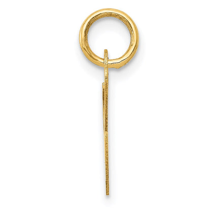 14K Gelbgold 14K Klein Fantasie Schreibschrift Buchstabe L Initiale Charm