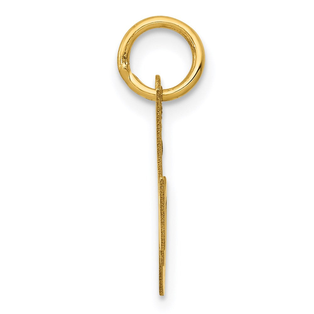 14K Gelbgold 14K Klein Fantasie Schreibschrift Buchstabe M Initiale Charm