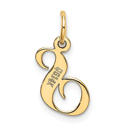14K Gelbgold 14K Klein Fantasie Schreibschrift Buchstabe S Initiale Charm