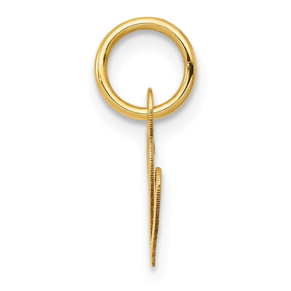 14K Gelbgold 14K Klein Fantasie Schreibschrift Buchstabe V Initiale Charm