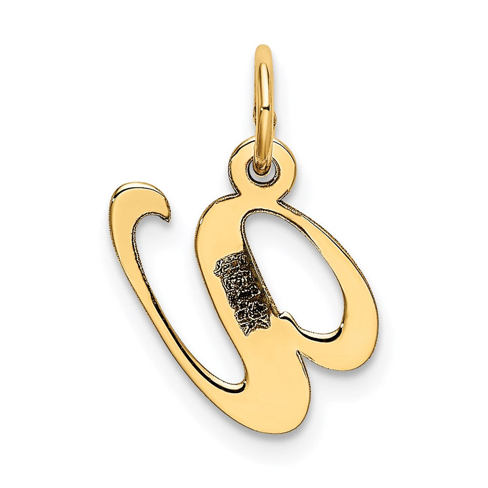14K Gelbgold 14K Klein Fantasie Schreibschrift Buchstabe V Initiale Charm