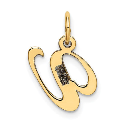 14K Gelbgold 14K Klein Fantasie Schreibschrift Buchstabe V Initiale Charm