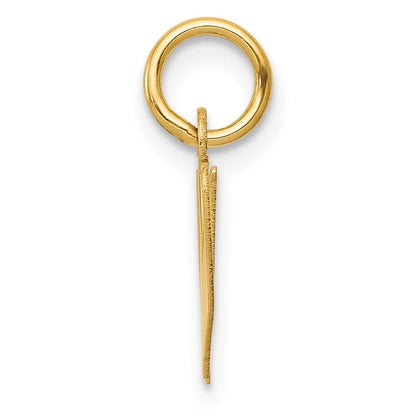 14K Gelbgold 14K Klein Fantasie Schreibschrift Buchstabe W Initiale Charm