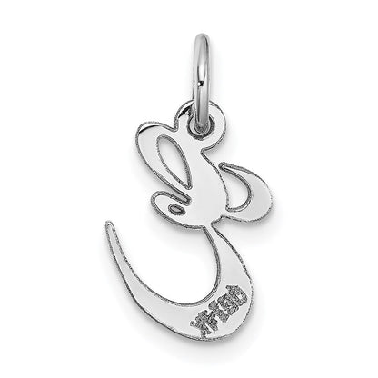 14K Weißgold 14K Weißgold Klein Fantasie Schreibschrift Buchstabe E Initiale Charm
