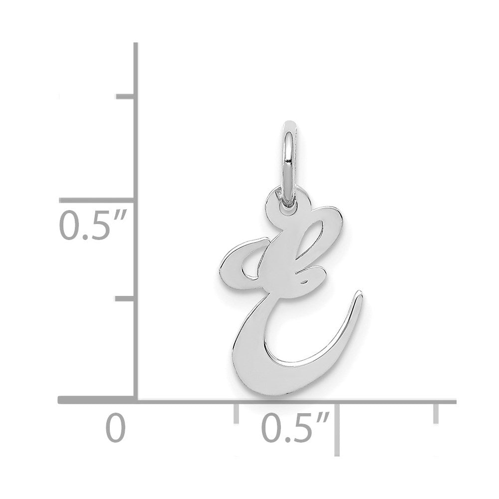 14K Weißgold 14K Weißgold Klein Fantasie Schreibschrift Buchstabe E Initiale Charm