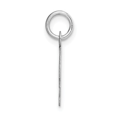 14K Weißgold 14K Weißgold Klein Fantasie Schreibschrift Buchstabe L Initiale Charm