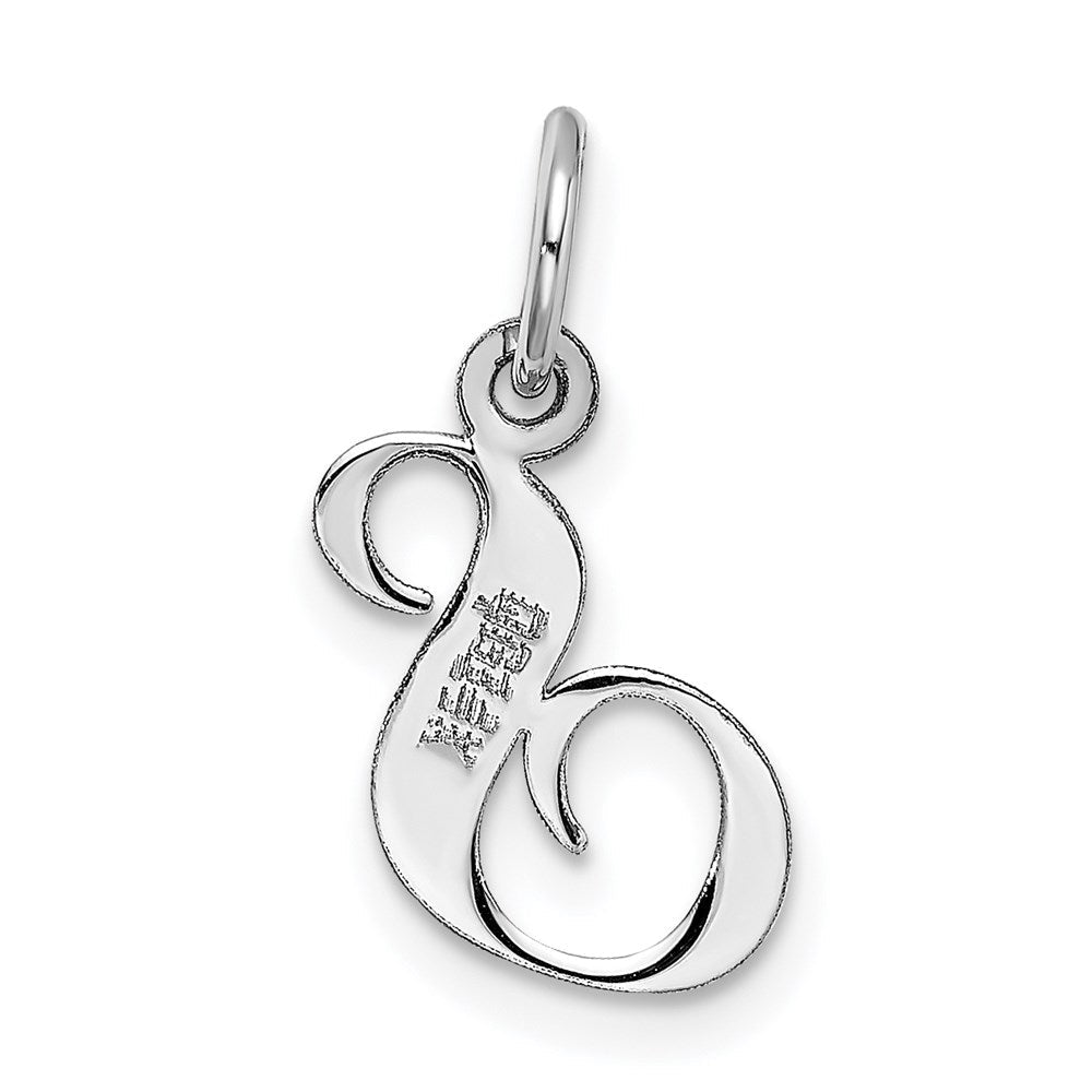 14K Weißgold 14K Weißgold Klein Fantasie Schreibschrift Buchstabe S Initiale Charm