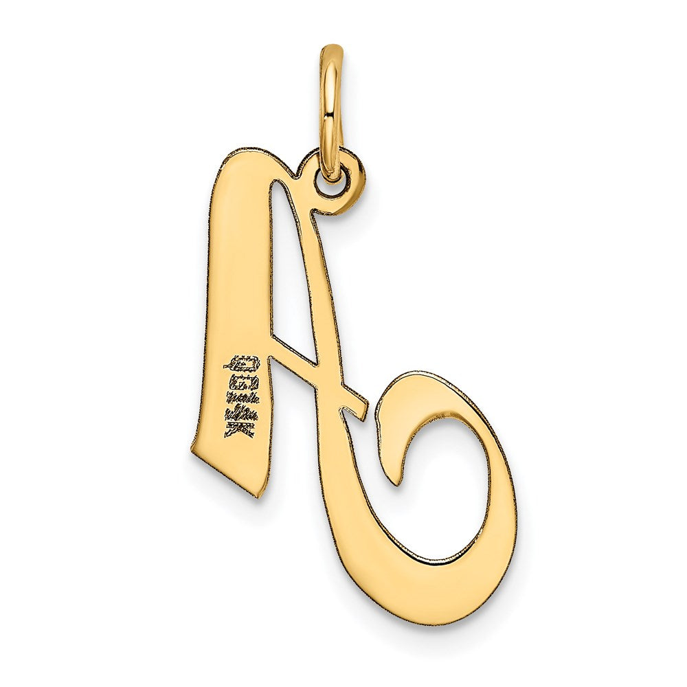 14K Gelbgold 14K Mittel Fantasie Schreibschrift Buchstabe A Initiale Charm
