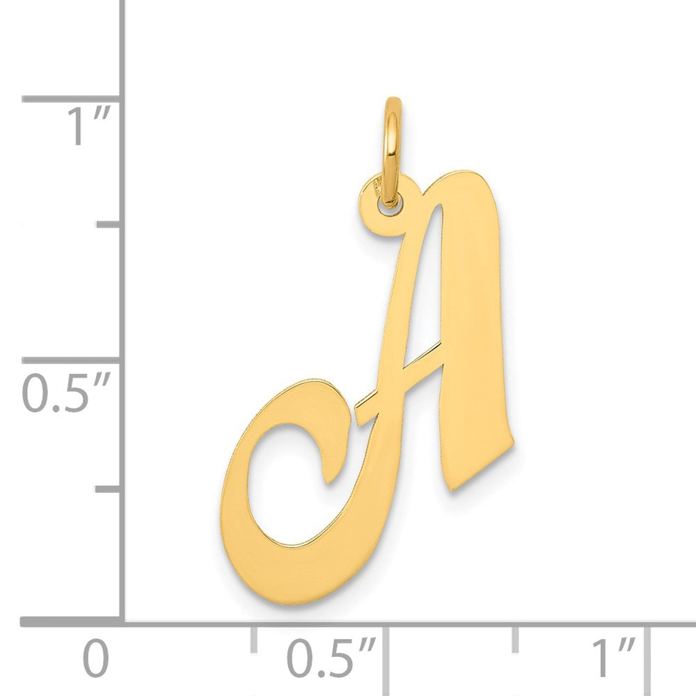 14K Gelbgold 14K Mittel Fantasie Schreibschrift Buchstabe A Initiale Charm