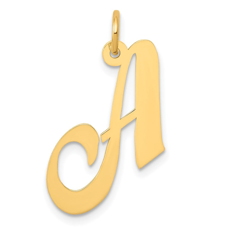 14K Gelbgold 14K Mittel Fantasie Schreibschrift Buchstabe A Initiale Charm