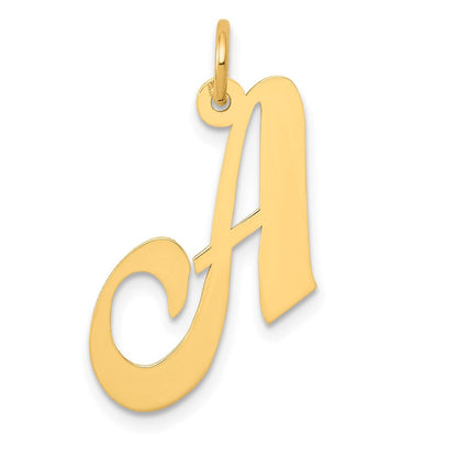 14K Gelbgold 14K Mittel Fantasie Schreibschrift Buchstabe A Initiale Charm