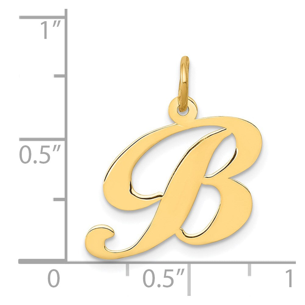 14K Gelbgold 14K Mittel Fantasie Schreibschrift Buchstabe B Initiale Charm