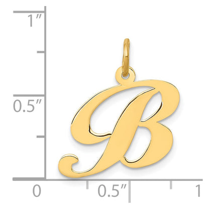 14K Gelbgold 14K Mittel Fantasie Schreibschrift Buchstabe B Initiale Charm