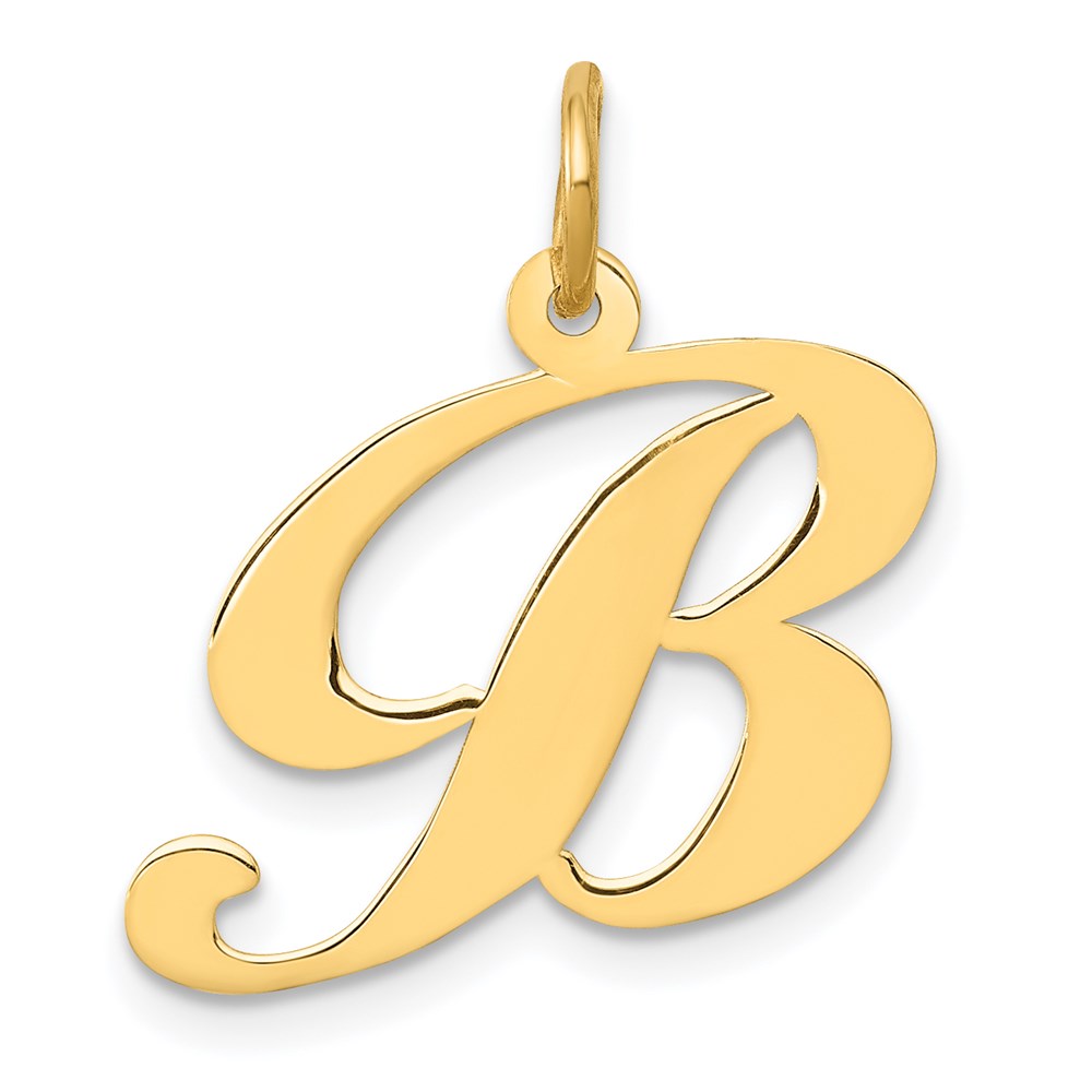 14K Gelbgold 14K Mittel Fantasie Schreibschrift Buchstabe B Initiale Charm