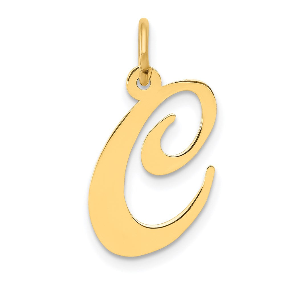 14K Gelbgold 14K Mittel Fantasie Schreibschrift Buchstabe C Initiale Charm