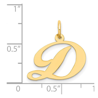 14K Gelbgold 14K Mittel Fantasie Schreibschrift Buchstabe D Initiale Charm