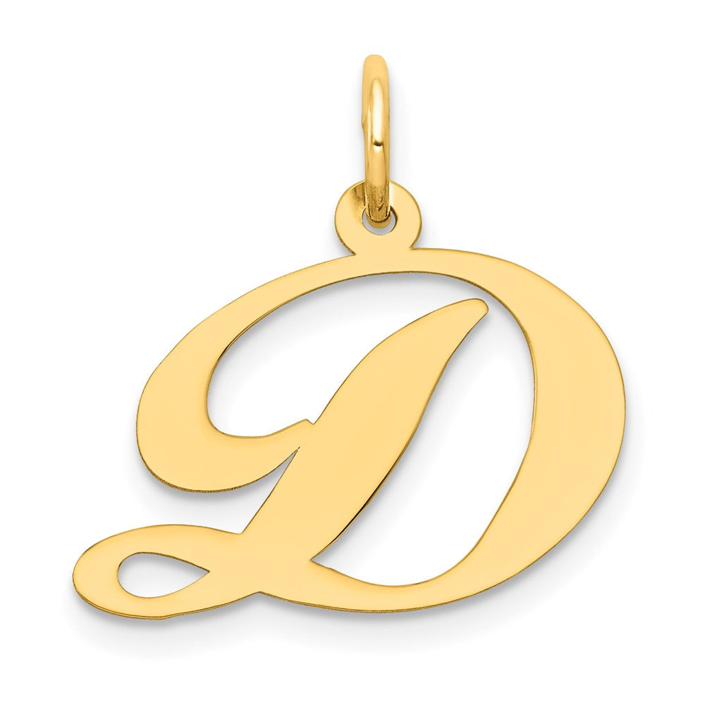 14K Gelbgold 14K Mittel Fantasie Schreibschrift Buchstabe D Initiale Charm