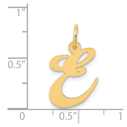 14K Gelbgold 14K Mittel Fantasie Schreibschrift Buchstabe E Initiale Charm