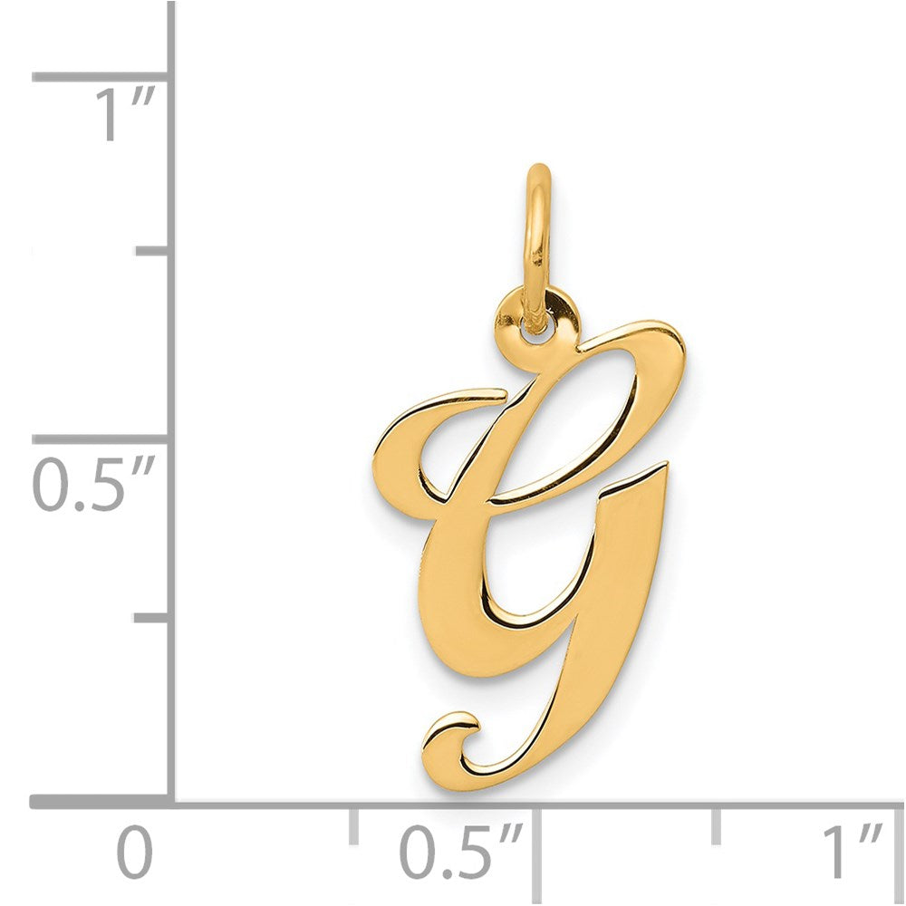 14K Gelbgold 14K Mittel Fantasie Schreibschrift Buchstabe G Initiale Charm