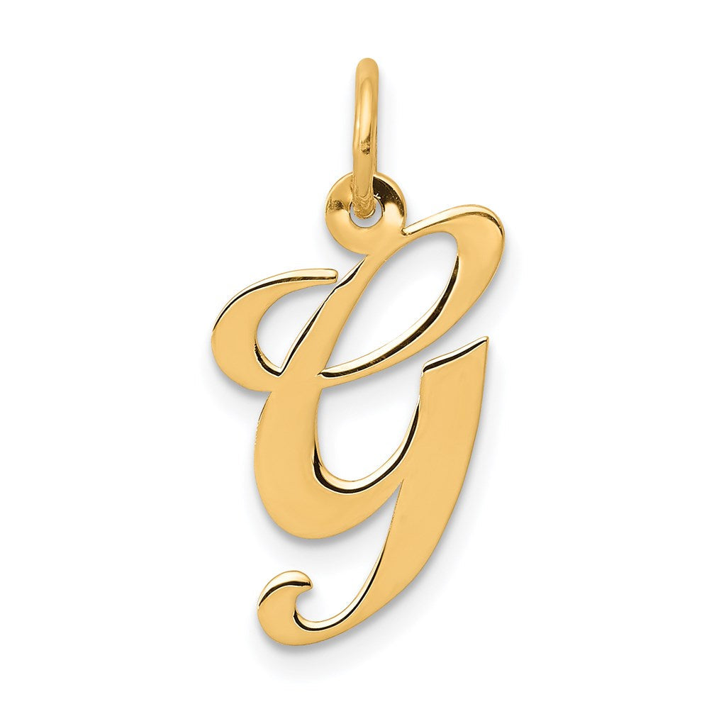 14K Gelbgold 14K Mittel Fantasie Schreibschrift Buchstabe G Initiale Charm