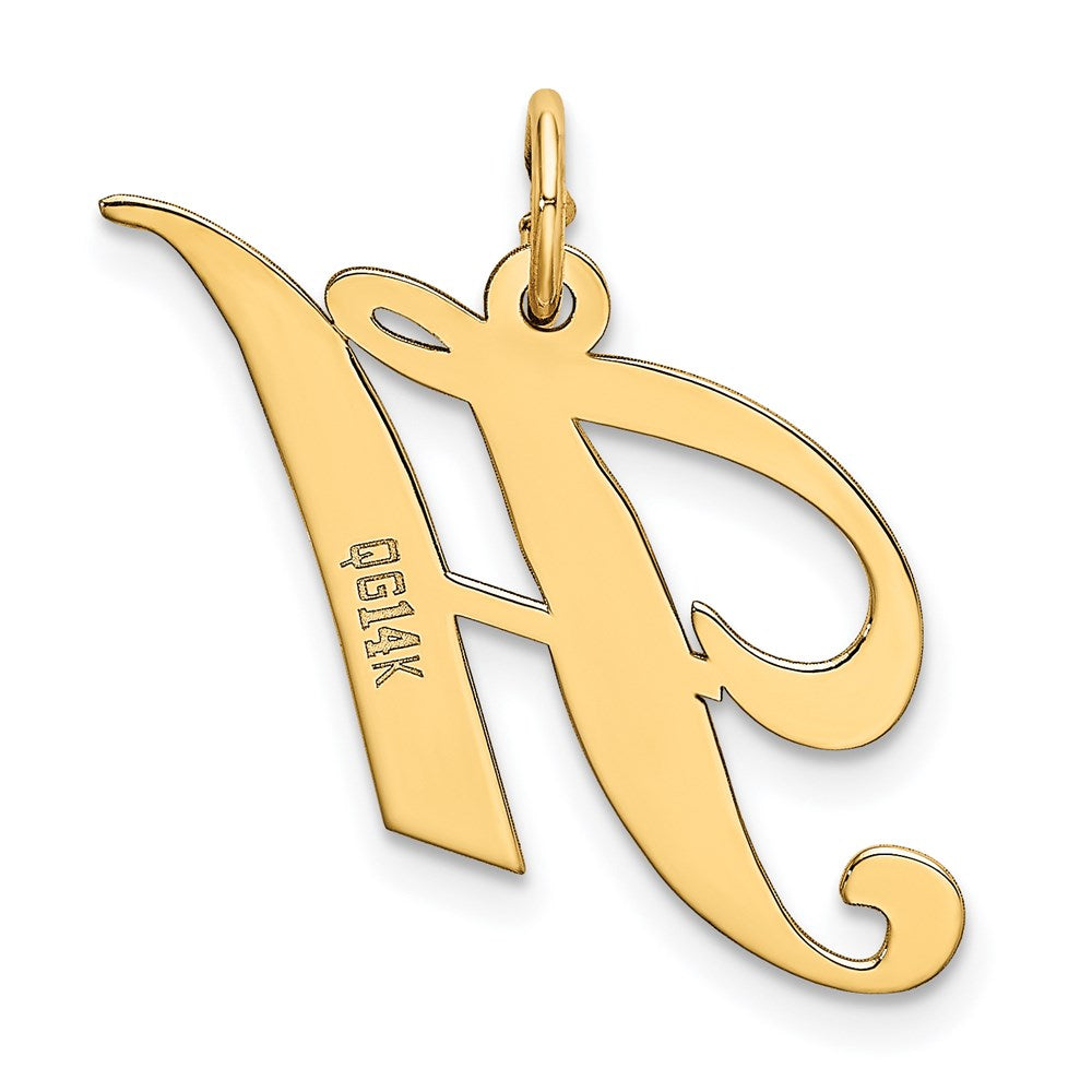 14K Gelbgold 14K Mittel Fantasie Schreibschrift Buchstabe H Initiale Charm
