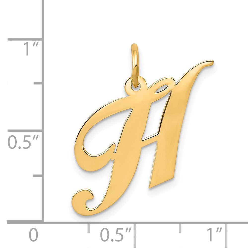 14K Gelbgold 14K Mittel Fantasie Schreibschrift Buchstabe H Initiale Charm
