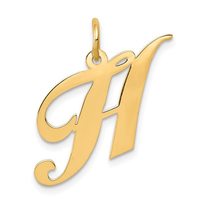 14K Gelbgold 14K Mittel Fantasie Schreibschrift Buchstabe H Initiale Charm