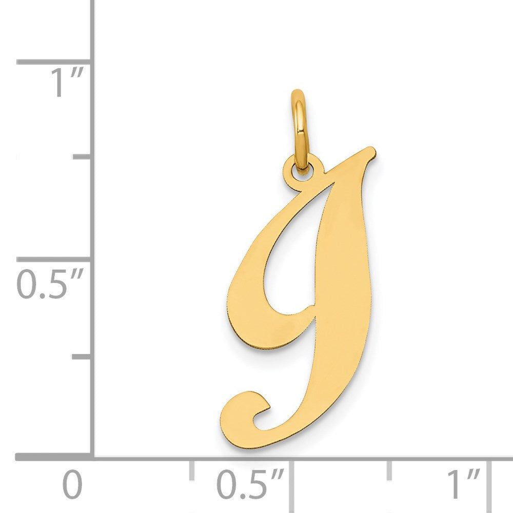 14K Gelbgold 14K Mittel Fantasie Schreibschrift Buchstabe I Initiale Charm