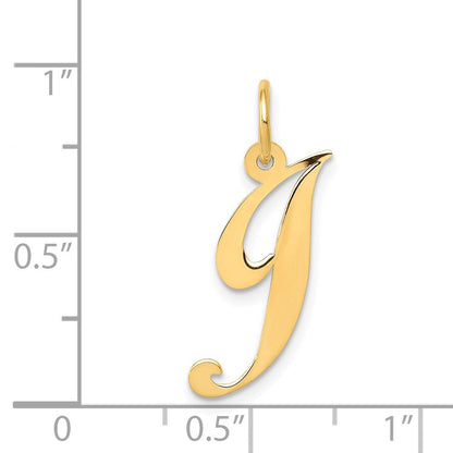 14K Gelbgold 14K Mittel Fantasie Schreibschrift Buchstabe J Initiale Charm