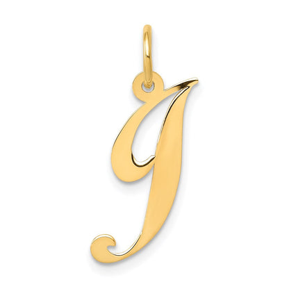 14K Gelbgold 14K Mittel Fantasie Schreibschrift Buchstabe J Initiale Charm