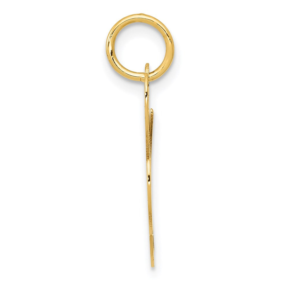 14K Gelbgold 14K Mittel Fantasie Schreibschrift Buchstabe L Initiale Charm