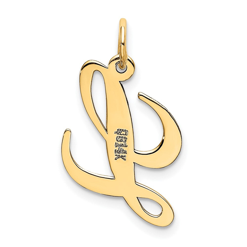 14K Gelbgold 14K Mittel Fantasie Schreibschrift Buchstabe L Initiale Charm
