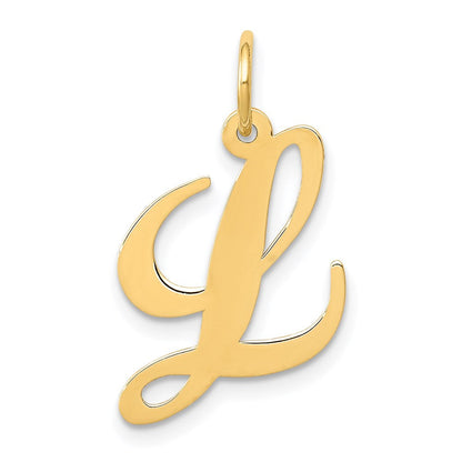 14K Gelbgold 14K Mittel Fantasie Schreibschrift Buchstabe L Initiale Charm