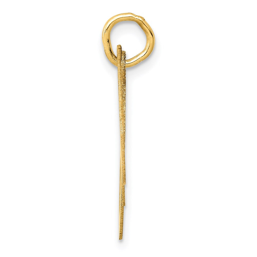 14K Gelbgold 14K Mittel Fantasie Schreibschrift Buchstabe M Initiale Charm