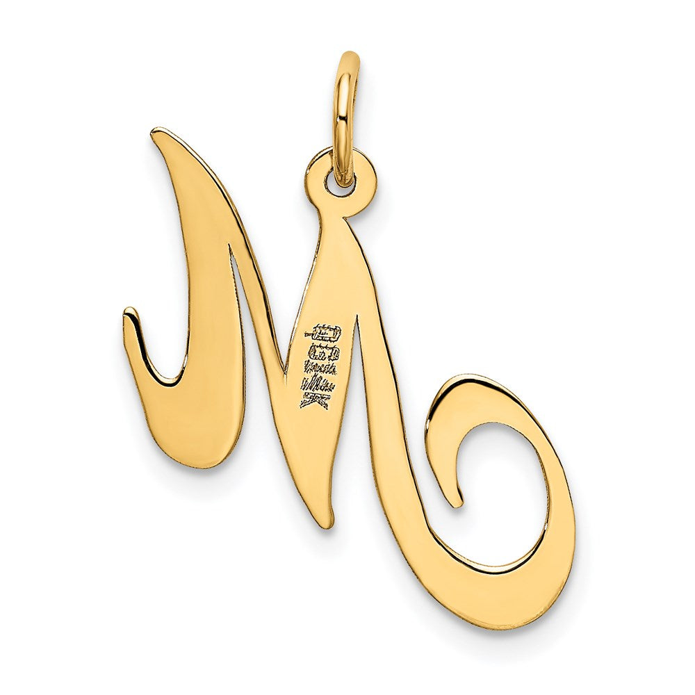 14K Gelbgold 14K Mittel Fantasie Schreibschrift Buchstabe M Initiale Charm