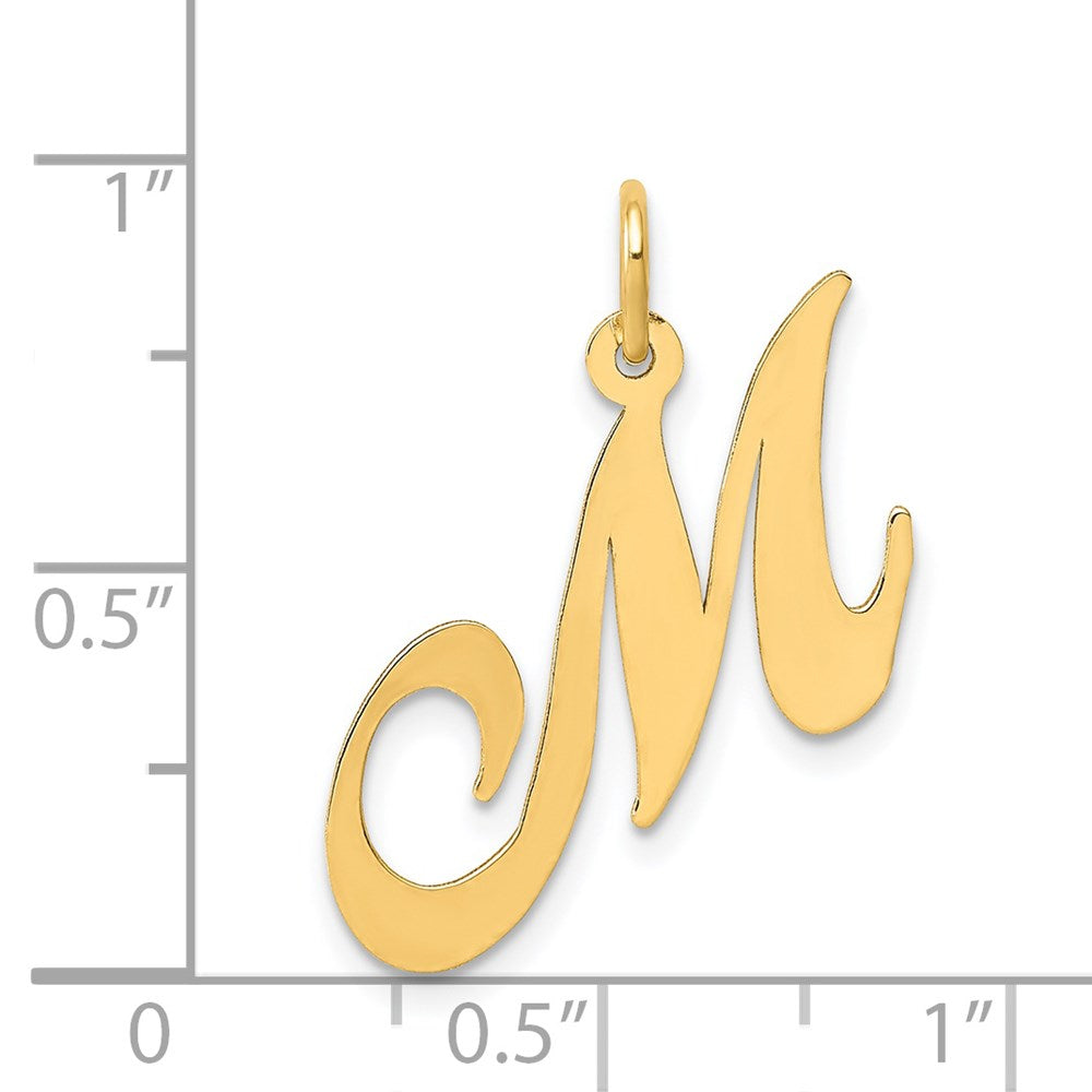 14K Gelbgold 14K Mittel Fantasie Schreibschrift Buchstabe M Initiale Charm