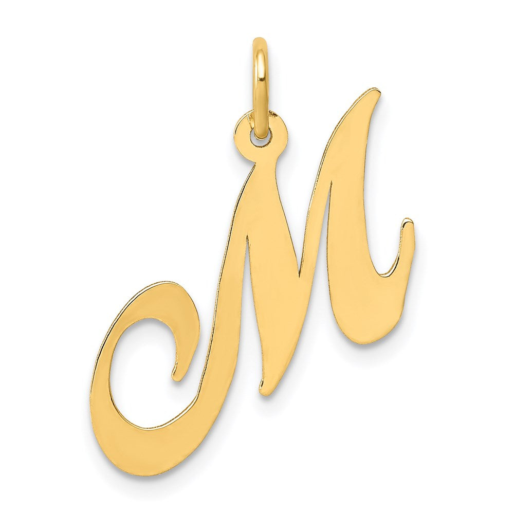 14K Gelbgold 14K Mittel Fantasie Schreibschrift Buchstabe M Initiale Charm