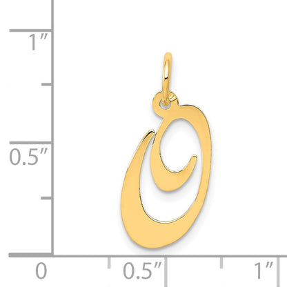 14K Gelbgold 14K Mittel Fantasie Schreibschrift Buchstabe O Initiale Charm