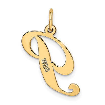 14K Gelbgold 14K Mittel Fantasie Schreibschrift Buchstabe P Initiale Charm