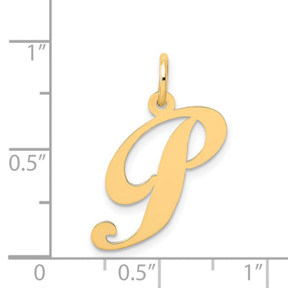 14K Gelbgold 14K Mittel Fantasie Schreibschrift Buchstabe P Initiale Charm