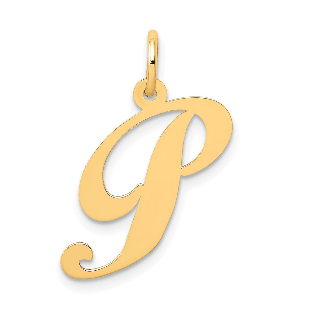 14K Gelbgold 14K Mittel Fantasie Schreibschrift Buchstabe P Initiale Charm