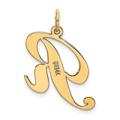 14K Gelbgold 14K Mittel Fantasie Schreibschrift Buchstabe R Initiale Charm