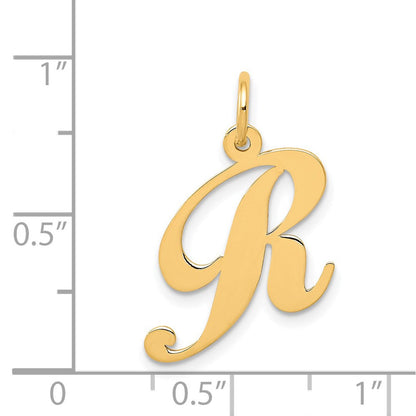 14K Gelbgold 14K Mittel Fantasie Schreibschrift Buchstabe R Initiale Charm