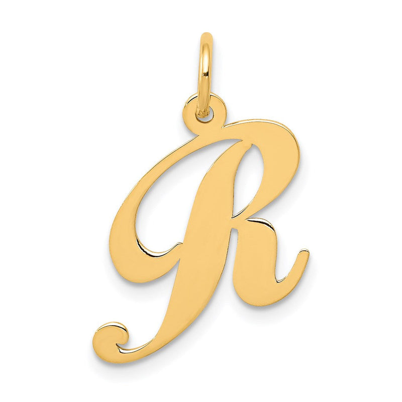 14K Gelbgold 14K Mittel Fantasie Schreibschrift Buchstabe R Initiale Charm