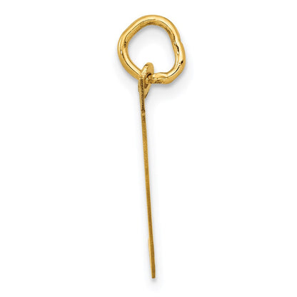 14K Gelbgold 14K Mittel Fantasie Schreibschrift Buchstabe T Initiale Charm