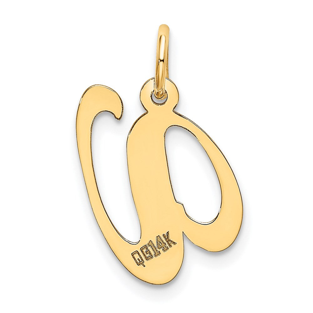 14K Gelbgold 14K Mittel Fantasie Schreibschrift Buchstabe V Initiale Charm