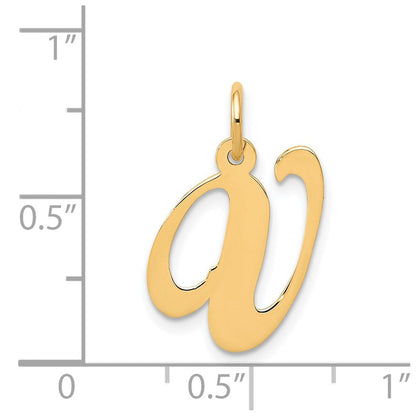 14K Gelbgold 14K Mittel Fantasie Schreibschrift Buchstabe V Initiale Charm